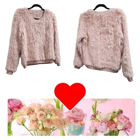 Opening Ceremony Pink Angora Rabbit Fur Crewneck Sweater Size M - Picture 1 of 15